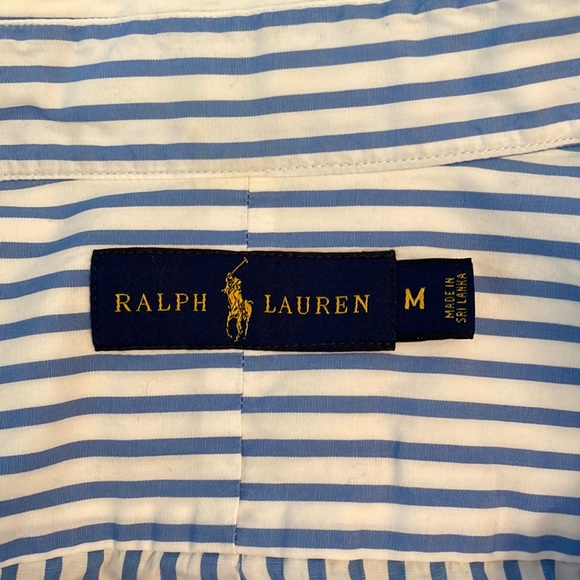 Ralph Lauren Button Down White/Blue Size M - Picture 3 of 3